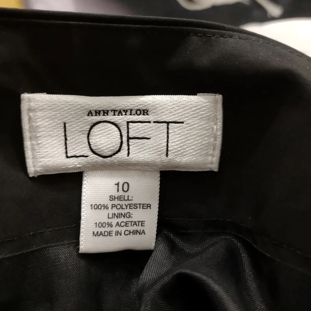 LOFT Black Taffeta Applique Skirt - Picture 5 of 5